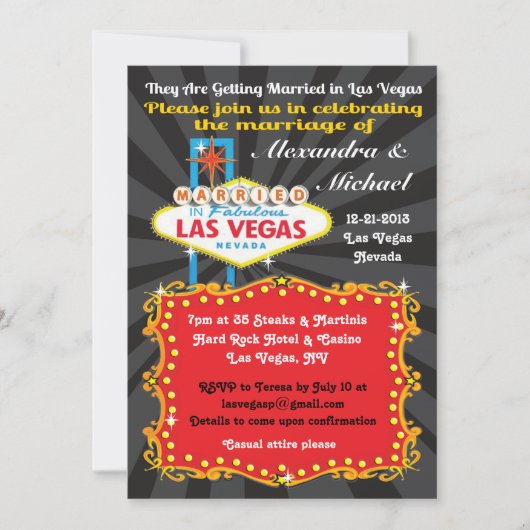 Cartes d'invitation pour une réception de mariage (Devant)