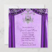 Cartes d'invitation pour une soirée au lustre viol (Dos)