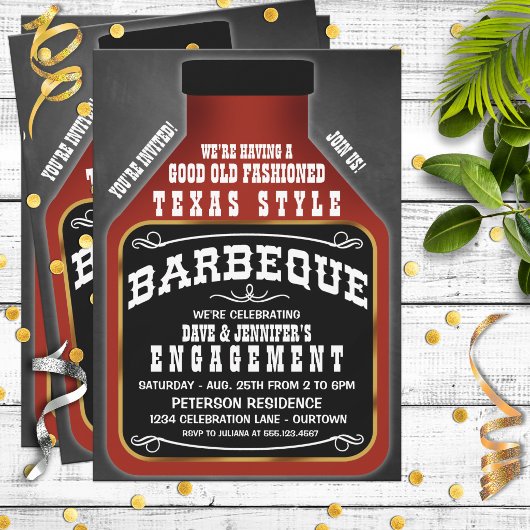 Cartes d'invitation pour une soirée BBQ à la texan