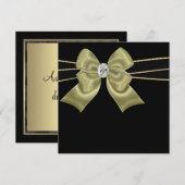 Cartes d'invitation pour une soirée "Black Gold Bl (Devant / Derrière)