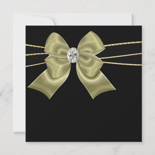 Cartes d'invitation pour une soirée "Black Gold Bl (Devant)