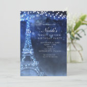 Cartes d'invitation pour une soirée bleue enchanté (Debout devant)