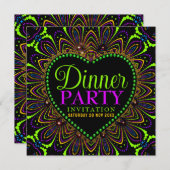 Cartes d'invitation pour une soirée bohème de dîne (Devant / Derrière)