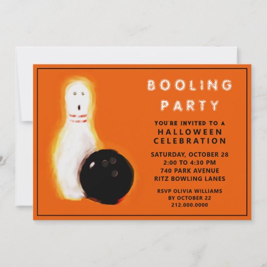 Cartes d'invitation pour une soirée de bowling Hal (Devant)