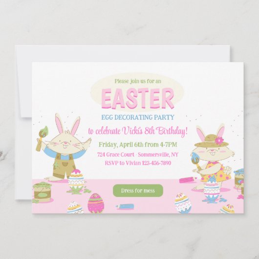 Cartes d'invitation pour une soirée de décoration (Devant)
