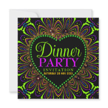 Cartes d'invitation pour une soirée de dîner Fiest