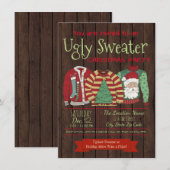 Cartes d'invitation pour une soirée de Noël avec u (Devant / Derrière)