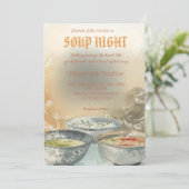 Cartes d'invitation pour une soirée de soupe (Debout devant)
