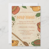 Cartes d'invitation pour une soirée de soupe (Devant)