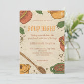 Cartes d'invitation pour une soirée de soupe (Debout devant)