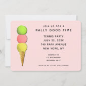 Cartes d'invitation pour une soirée de tennis (Devant)