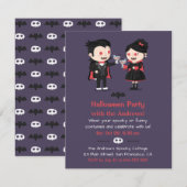 Cartes d'invitation pour une soirée d'Halloween de (Devant / Derrière)