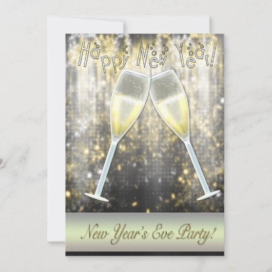 Cartes d'invitation pour une soirée du Nouvel An a (Devant)