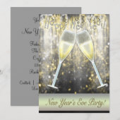 Cartes d'invitation pour une soirée du Nouvel An a (Devant / Derrière)