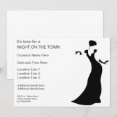 Cartes d'invitation pour une soirée en ville (Devant / Derrière)