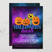 Cartes d'invitation pour une soirée Halloween (Devant / Derrière)