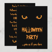 Cartes d'invitation pour une soirée Halloween Chat (Devant / Derrière)