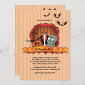 Cartes d'invitation pour une soirée Halloween sans (Devant / Derrière)