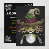 Cartes d'invitation pour une soirée Halloween Sorc (Devant / Derrière)