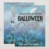 Cartes d'invitation pour une soirée Halloween sous (Devant / Derrière)