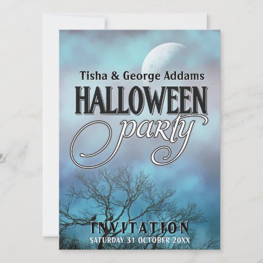 Cartes d'invitation pour une soirée Halloween sous (Devant)