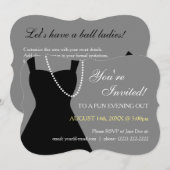Cartes d'invitation pour une soirée petite robe no (Devant / Derrière)