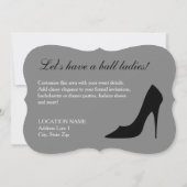Cartes d'invitation pour une soirée petite robe no (Dos)