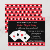 Cartes d'invitation pour une soirée poker de penda (Devant / Derrière)