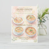 Cartes d'invitation pour une soirée soupe (Debout devant)