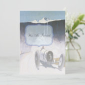 Cartes d'invitation pour voiture de course vintage (Debout devant)