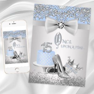 Cartes d'invitation Princesse pour Quinceañera Ble