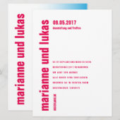 Cartes d'invitation puristes (Devant / Derrière)