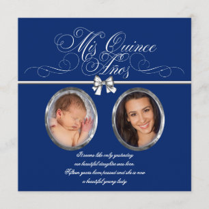 Cartes d'invitation Quinceanera avec photo de coul