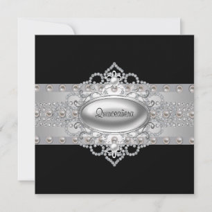 Cartes d'invitation Quinceanera Diamants Perles No