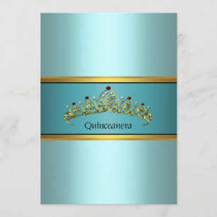 Cartes d'invitation Quinceanera Princesse Bleu sar