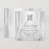 Cartes d'invitation Quinceanera robe de soirée bla (Devant / Derrière)