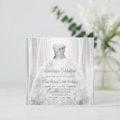 Cartes d'invitation Quinceanera robe de soirée bla (Debout devant)