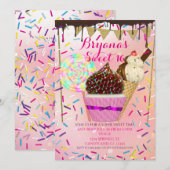 Cartes d'invitation Raining Sprinkles Candy Land p (Devant / Derrière)
