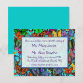 Cartes d'invitation rectangulaires Papillons multi (Devant / Derrière)