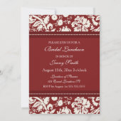Cartes d'invitation Red Damask Bridal (Dos)