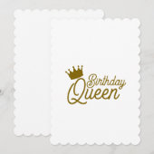 CARTES D'INVITATION REINE D'ANNIVERSAIRE (Devant / Derrière)
