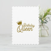 CARTES D'INVITATION REINE D'ANNIVERSAIRE (Debout devant)