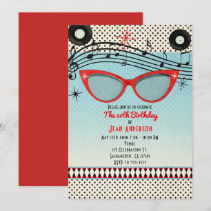 Cartes d'invitation rétro vintage années 50 pour T