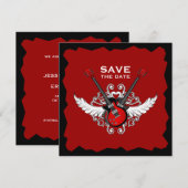 Cartes d'invitation Rock and Roll Guitars Save the (Devant / Derrière)