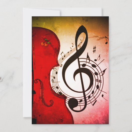 CARTES D'INVITATION ROCKABILLY VIOLON / VIOLONCELL (Devant)