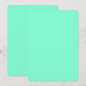 Cartes d'invitation rondes aquamarine – Conception (Devant / Derrière)