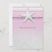 Cartes d'invitation Rose élégant de plage d'étoile (Dos)
