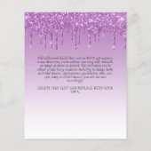 Cartes d'invitation Rose Fuschsi Pailleté Licorne  (Dos)