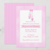 Cartes d'invitation rose pour soirée de ballet en  (Devant / Derrière)