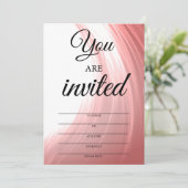 Cartes d'invitation rose saumon pour Soiree (Debout devant)